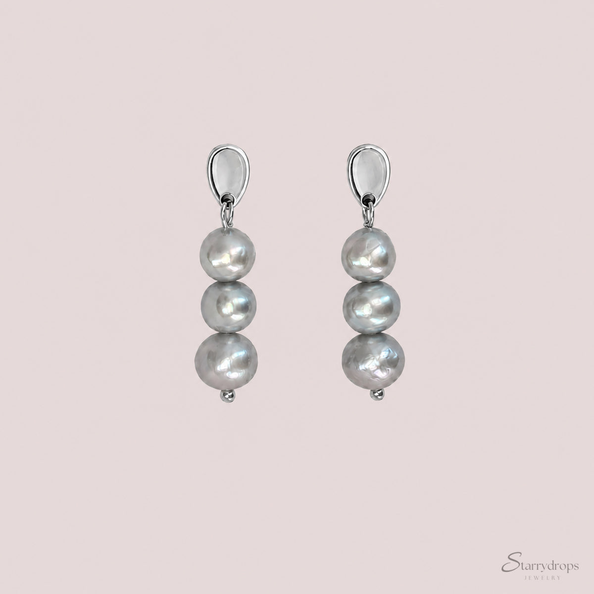 Elin - Parel oorbellen – Stainless steel - Zilver