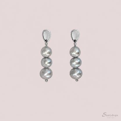 Elin - Parel oorbellen – Stainless steel - Zilver