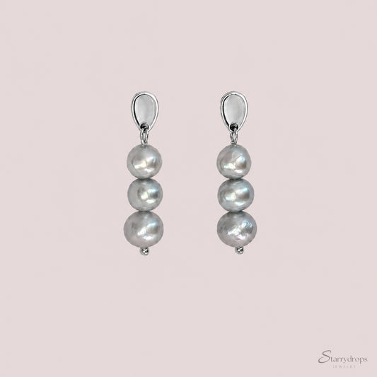 Elin - Parel oorbellen – Stainless steel - Zilver