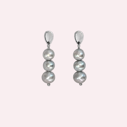 Elin - Parel oorbellen – Stainless steel - Zilver